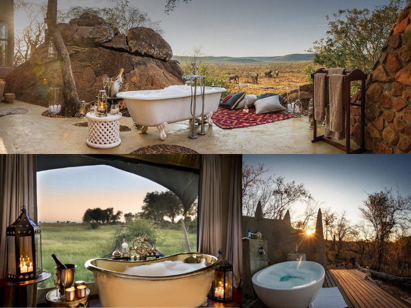 Romantic things to do on an African safari - outside baths