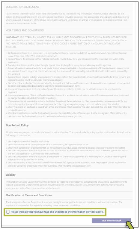 Tanzania Visa Application