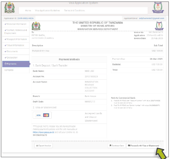 Tanzania Visa Application