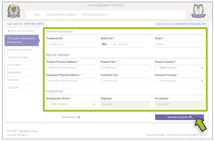 Tanzania Visa Application