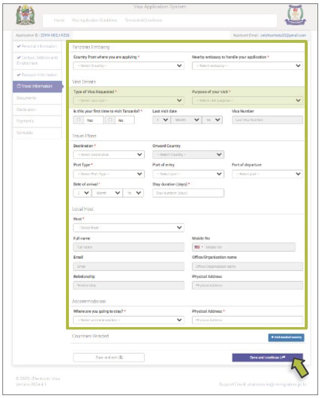 Tanzania Visa Application